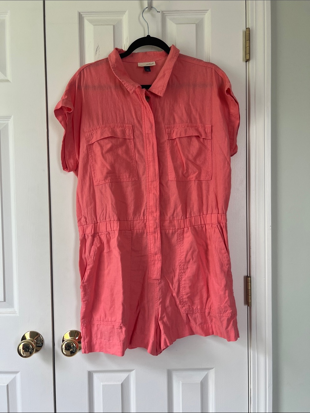 Universal Thread Coral Pink Short Sleeve Utility Romper